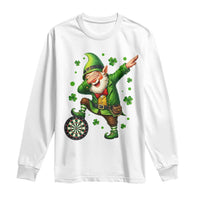 St Patricks Day Cheerful Gnome Dabbing Long Sleeve Shirt Darts Lover Gift