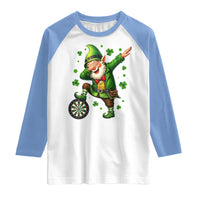St Patricks Day Cheerful Gnome Dabbing Raglan Shirt Darts Lover Gift