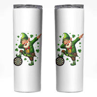 St Patricks Day Cheerful Gnome Dabbing Skinny Tumbler Darts Lover Gift