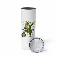 St Patricks Day Cheerful Gnome Dabbing Skinny Tumbler Darts Lover Gift