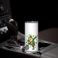 St Patricks Day Cheerful Gnome Dabbing Skinny Tumbler Darts Lover Gift