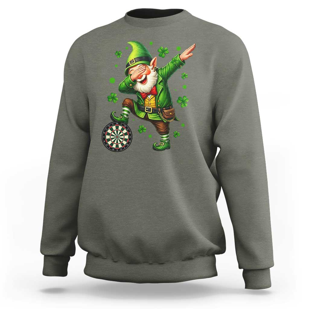 St Patricks Day Cheerful Gnome Dabbing Sweatshirt Darts Lover Gift
