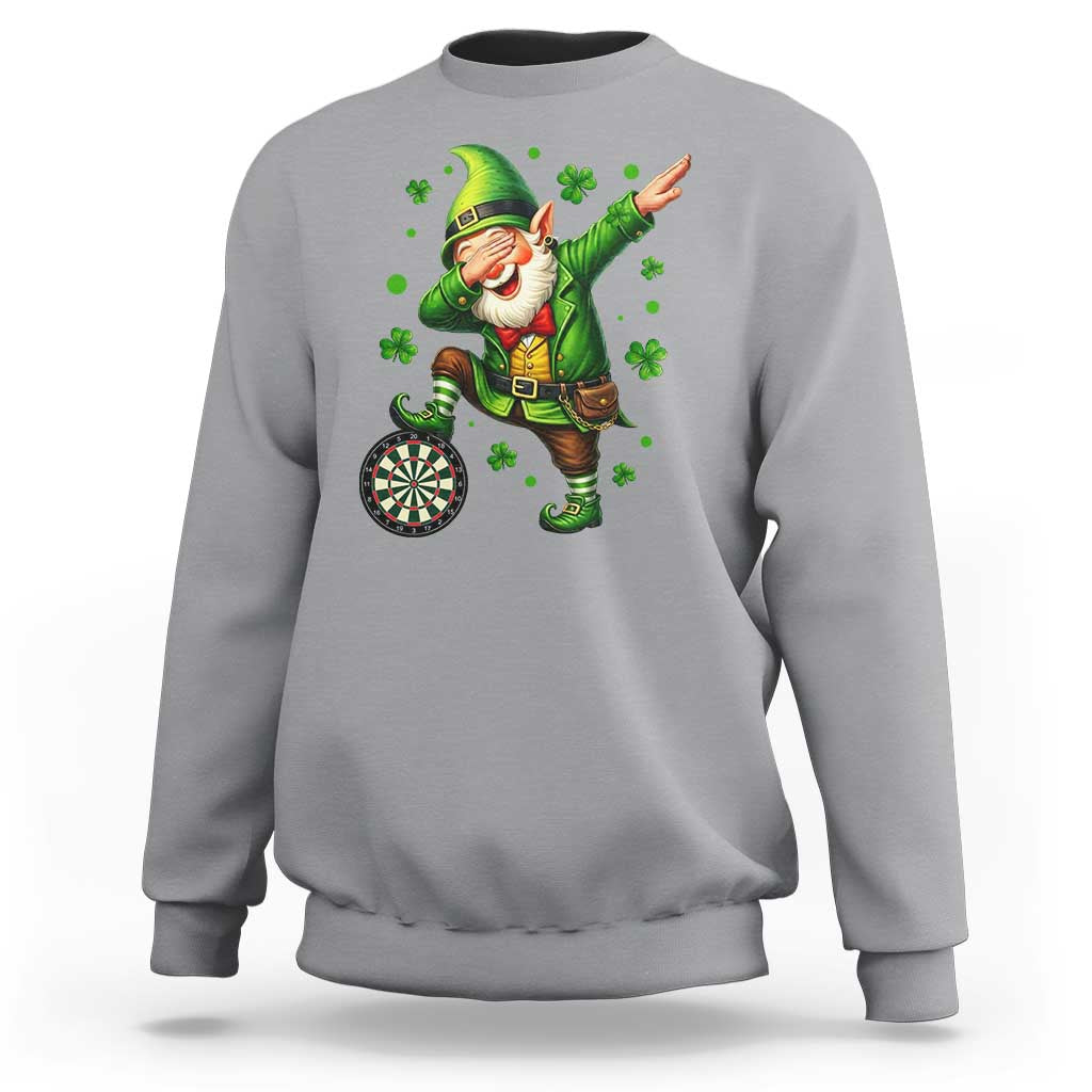 St Patricks Day Cheerful Gnome Dabbing Sweatshirt Darts Lover Gift