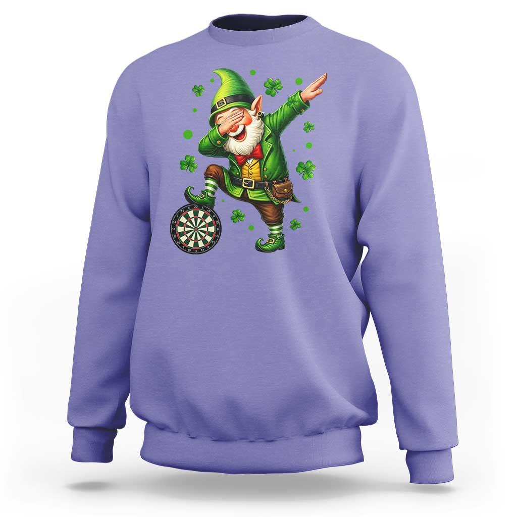 St Patricks Day Cheerful Gnome Dabbing Sweatshirt Darts Lover Gift
