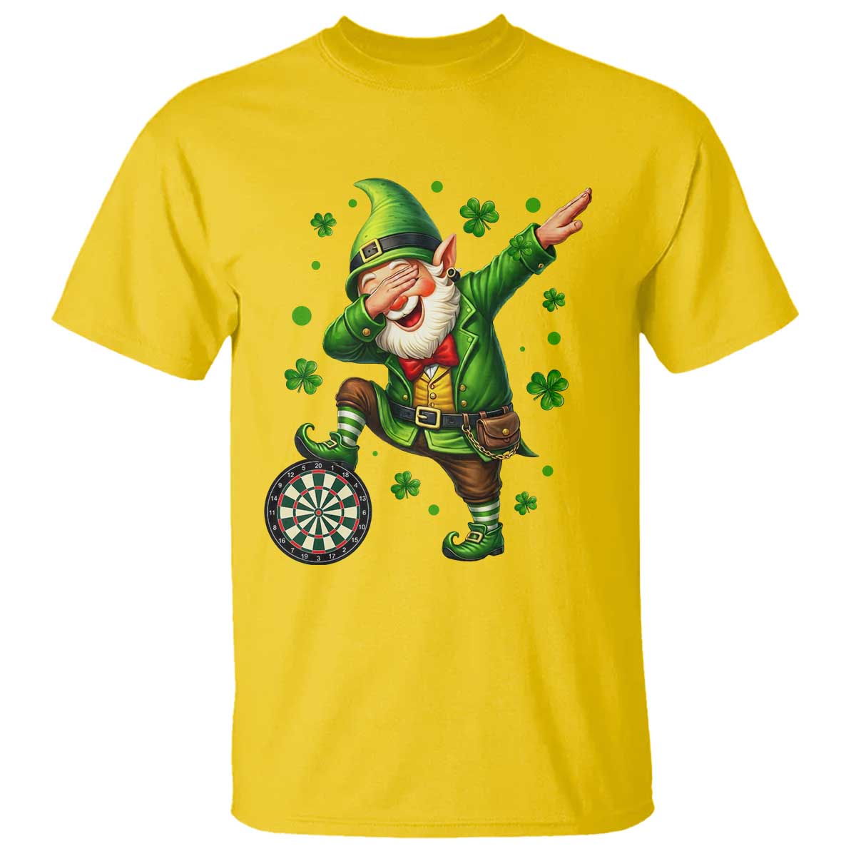 St Patricks Day Cheerful Gnome Dabbing T Shirt Darts Lover Gift