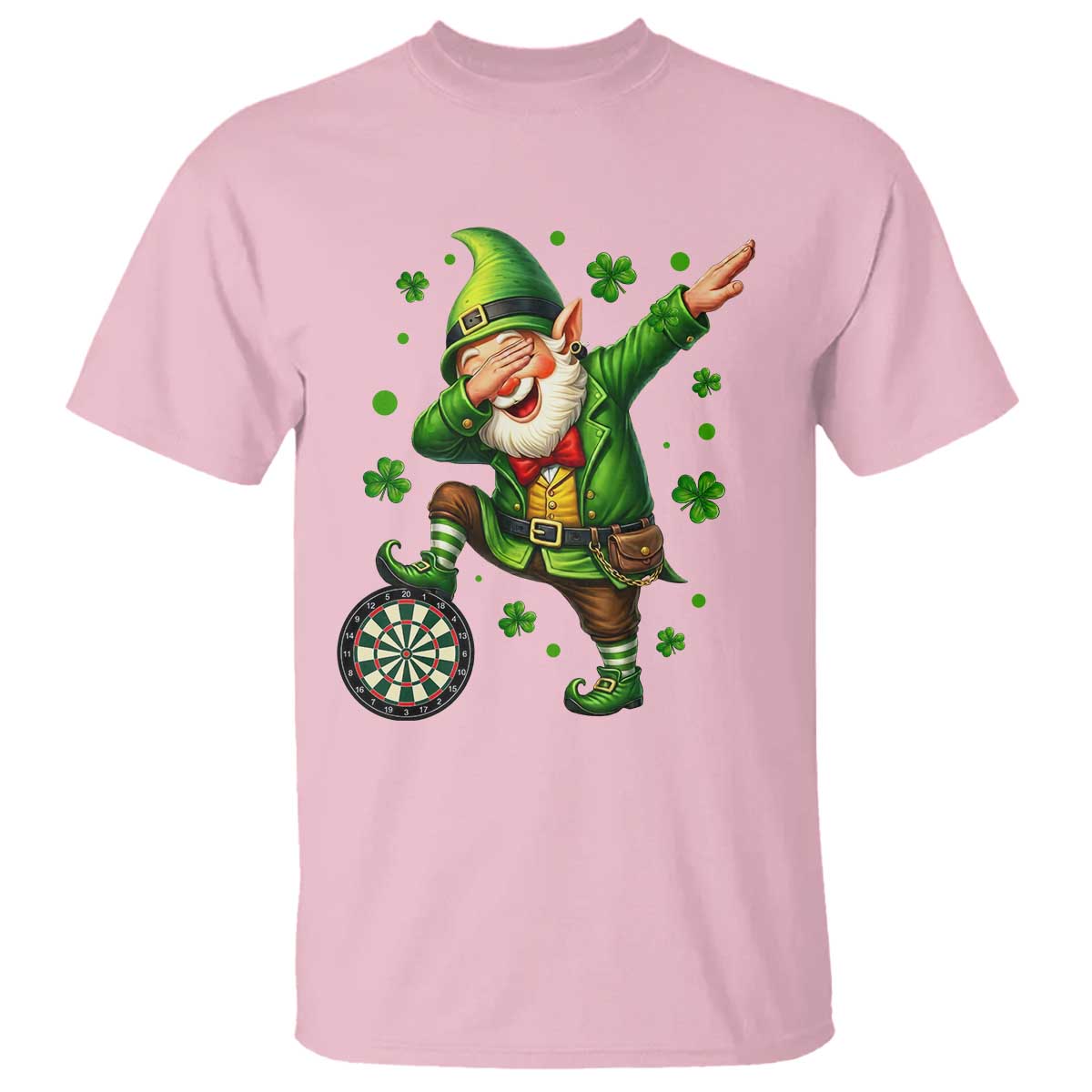 St Patricks Day Cheerful Gnome Dabbing T Shirt Darts Lover Gift