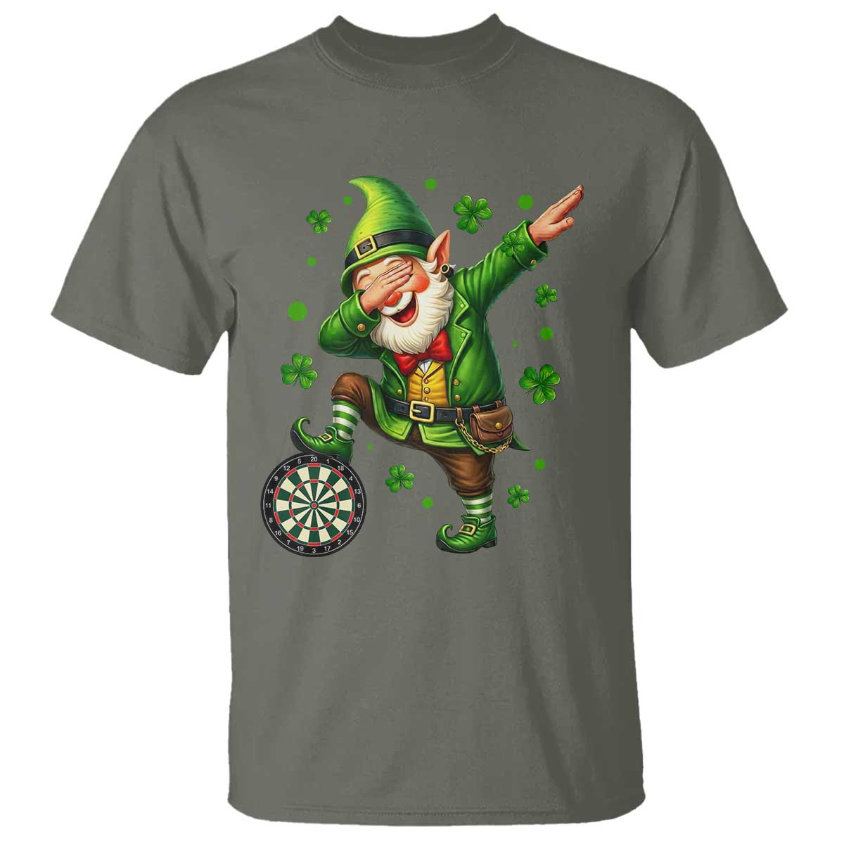St Patricks Day Cheerful Gnome Dabbing T Shirt Darts Lover Gift