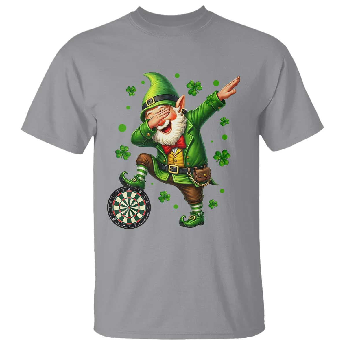 St Patricks Day Cheerful Gnome Dabbing T Shirt Darts Lover Gift