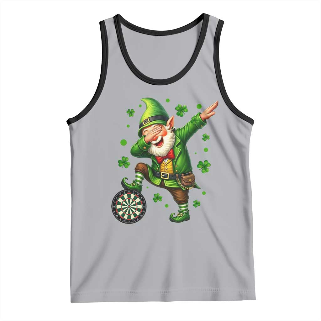 St Patricks Day Cheerful Gnome Dabbing Tank Top Darts Lover Gift