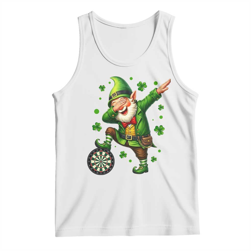 St Patricks Day Cheerful Gnome Dabbing Tank Top Darts Lover Gift