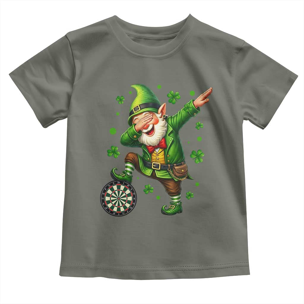 St Patricks Day Cheerful Gnome Dabbing Toddler T Shirt Darts Lover Gift