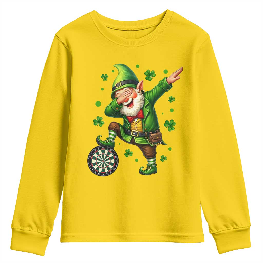 St Patricks Day Cheerful Gnome Dabbing Youth Sweatshirt Darts Lover Gift