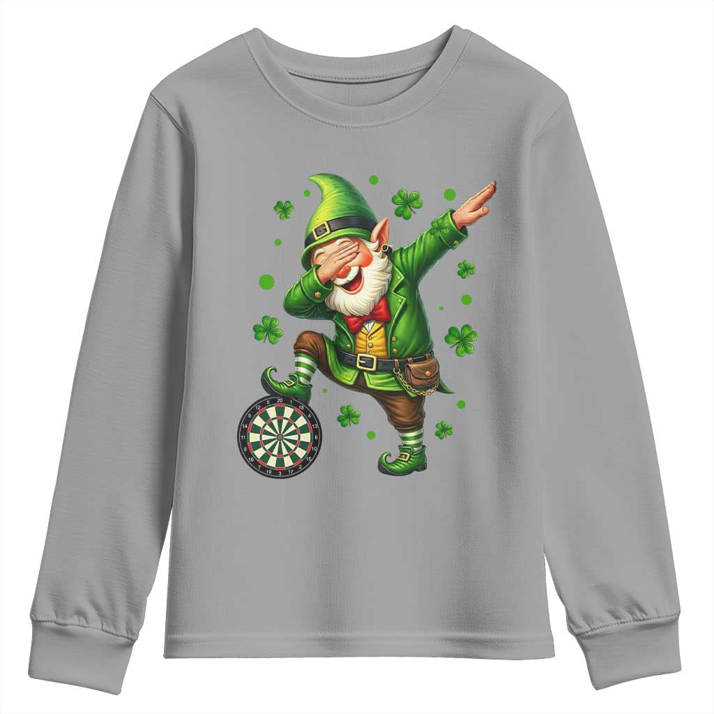 St Patricks Day Cheerful Gnome Dabbing Youth Sweatshirt Darts Lover Gift