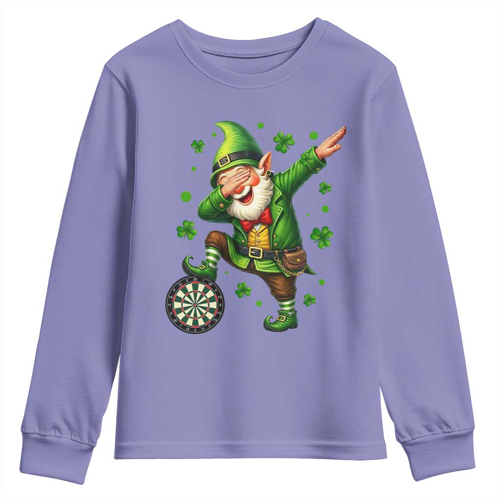 St Patricks Day Cheerful Gnome Dabbing Youth Sweatshirt Darts Lover Gift