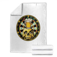 Funny St Patricks Day Skull Throw Blanket Darts Player Gift