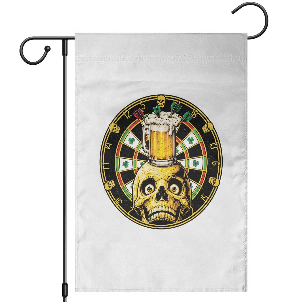 Funny St Patricks Day Skull Garden Flag Darts Player Gift