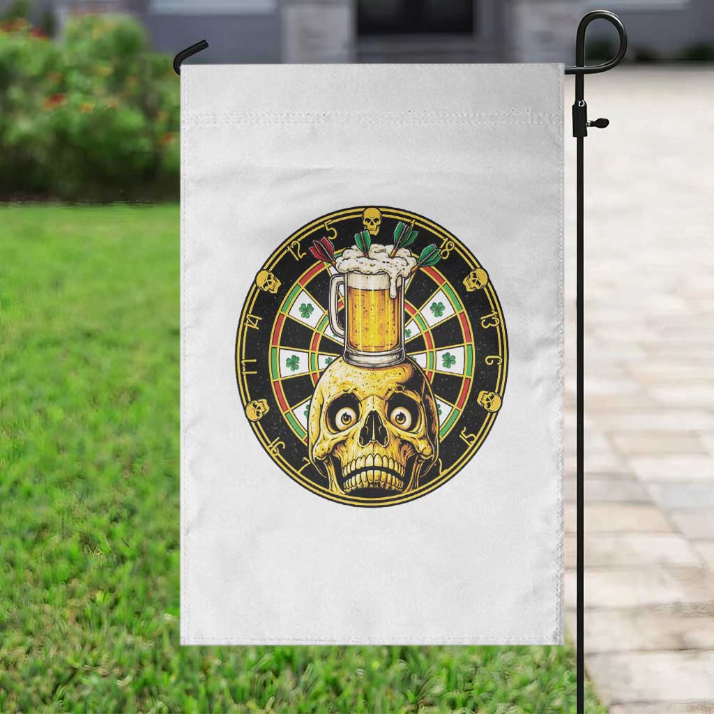 Funny St Patricks Day Skull Garden Flag Darts Player Gift