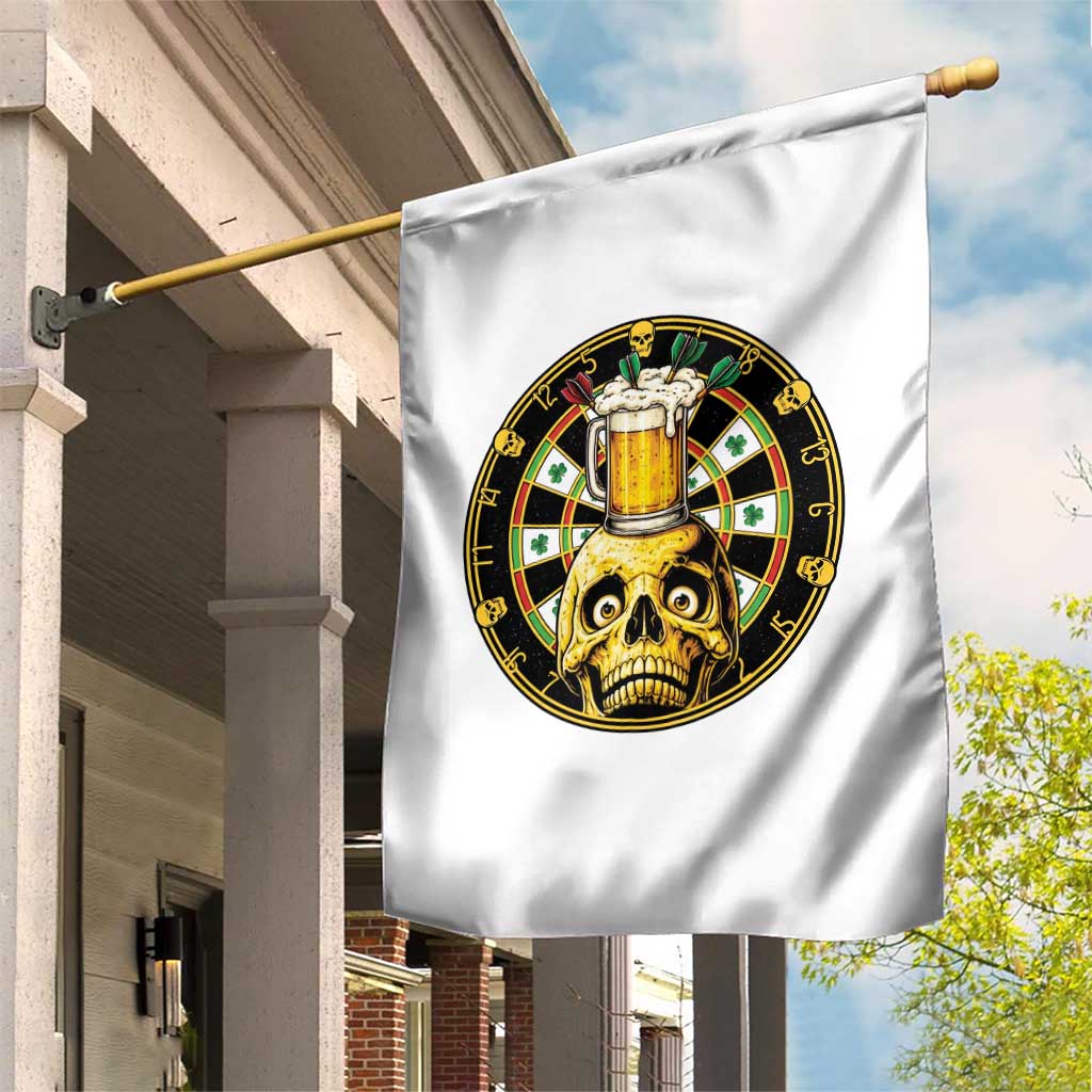 Funny St Patricks Day Skull Garden Flag Darts Player Gift