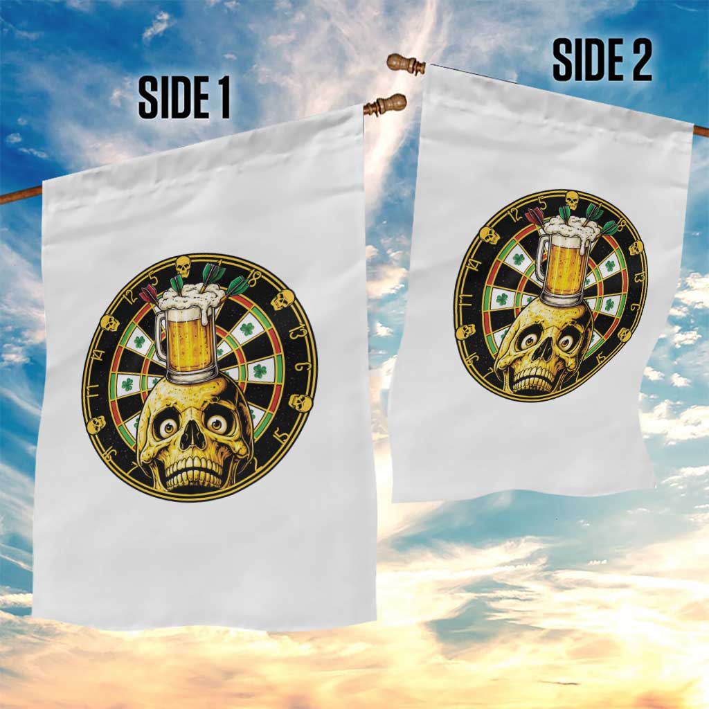 Funny St Patricks Day Skull Garden Flag Darts Player Gift