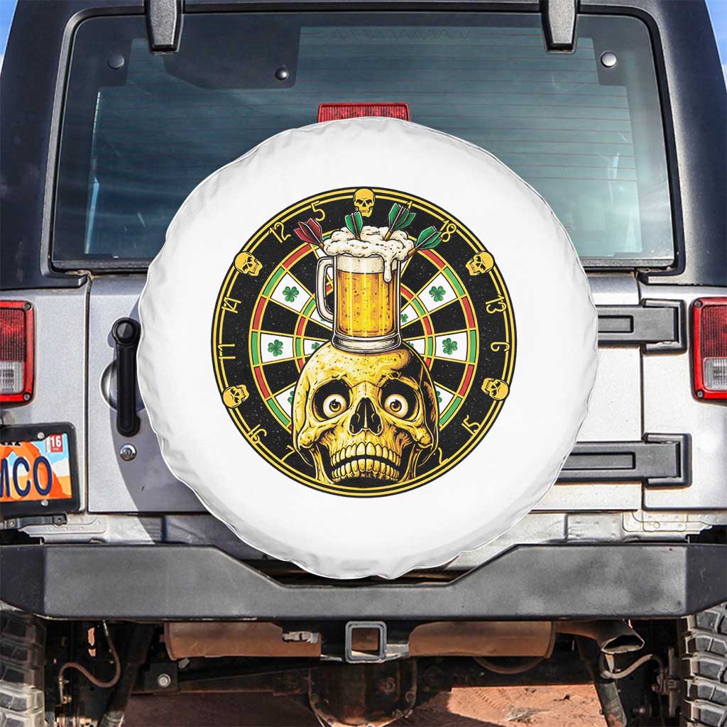 Funny St Patricks Day Skull Spare Tire Cover Darts Player Gift