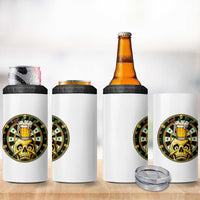 Funny St Patricks Day Skull 4 in 1 Can Cooler Tumbler Darts Player Gift
