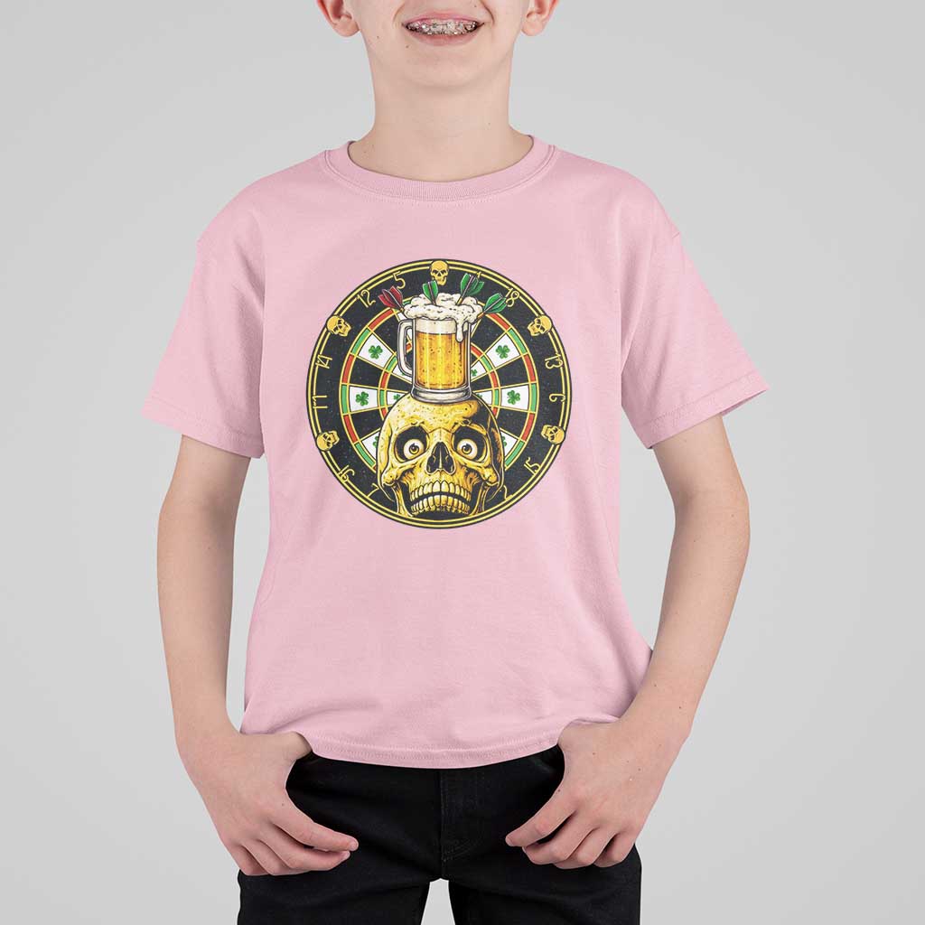 Funny St Patricks Day Skull T Shirt For Kid Darts Player Gift