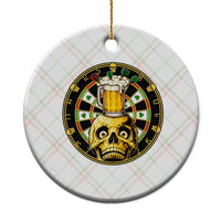 Funny St Patricks Day Skull Ceramic Ornament Darts Player Gift
