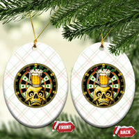 Funny St Patricks Day Skull Ceramic Ornament Darts Player Gift