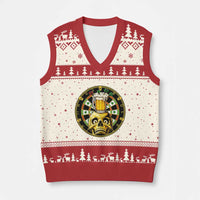 Funny St Patricks Day Skull V-Neck Knit Sweater Vest Darts Player Gift