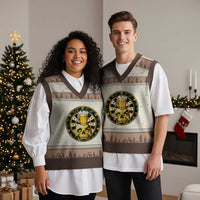 Funny St Patricks Day Skull V-Neck Knit Sweater Vest Darts Player Gift