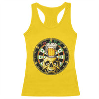 Funny St Patricks Day Skull Racerback Tank Top Darts Player Gift
