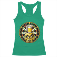 Funny St Patricks Day Skull Racerback Tank Top Darts Player Gift