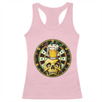 Funny St Patricks Day Skull Racerback Tank Top Darts Player Gift