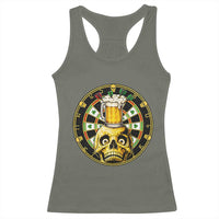 Funny St Patricks Day Skull Racerback Tank Top Darts Player Gift