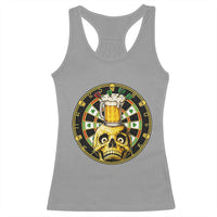 Funny St Patricks Day Skull Racerback Tank Top Darts Player Gift