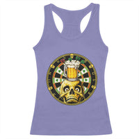 Funny St Patricks Day Skull Racerback Tank Top Darts Player Gift