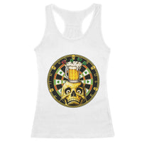 Funny St Patricks Day Skull Racerback Tank Top Darts Player Gift