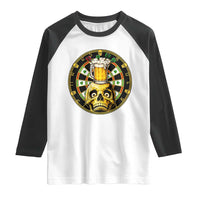Funny St Patricks Day Skull Raglan Shirt Darts Player Gift
