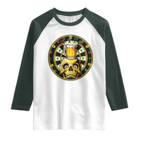 Funny St Patricks Day Skull Raglan Shirt Darts Player Gift