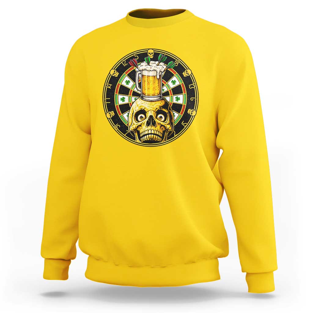 Funny St Patricks Day Skull Sweatshirt Darts Player Gift