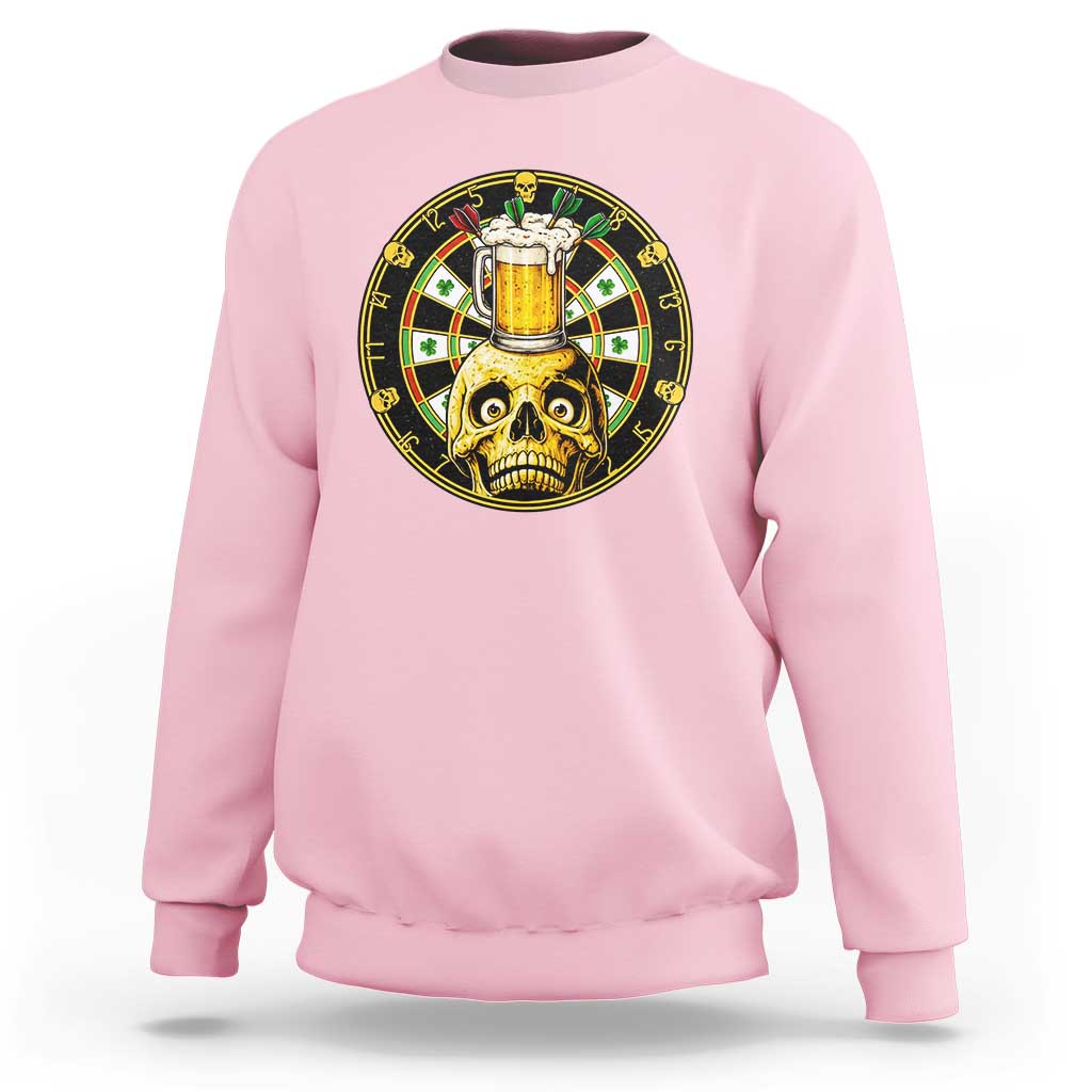 Funny St Patricks Day Skull Sweatshirt Darts Player Gift