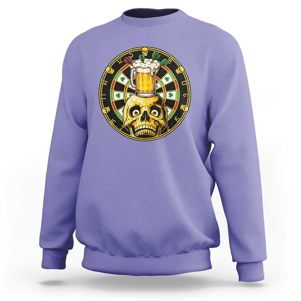 Funny St Patricks Day Skull Sweatshirt Darts Player Gift