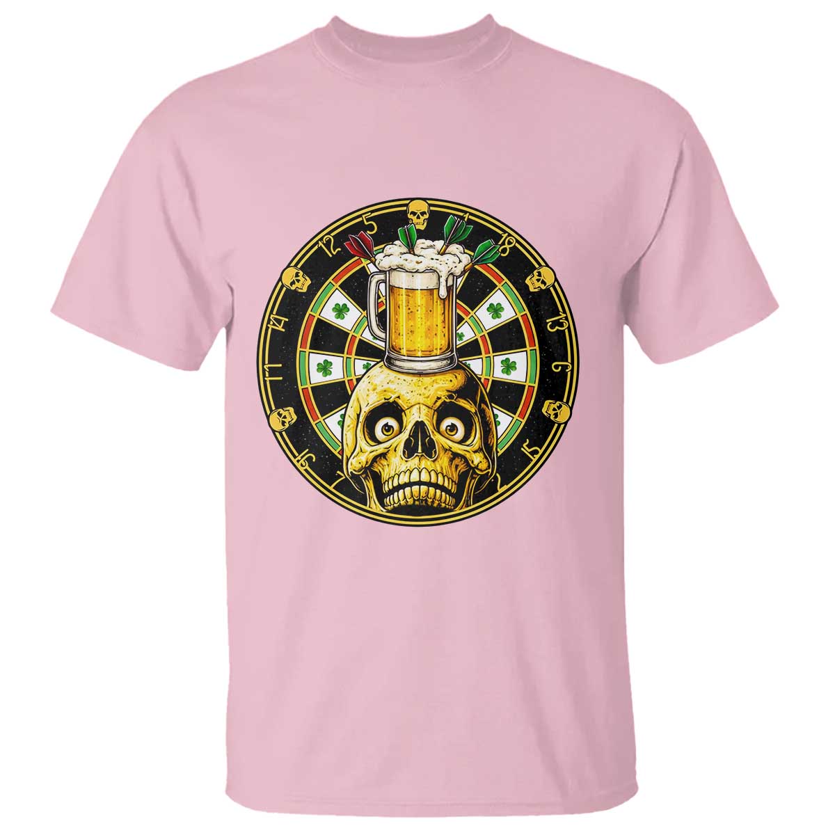 Funny St Patricks Day Skull T Shirt Darts Player Gift