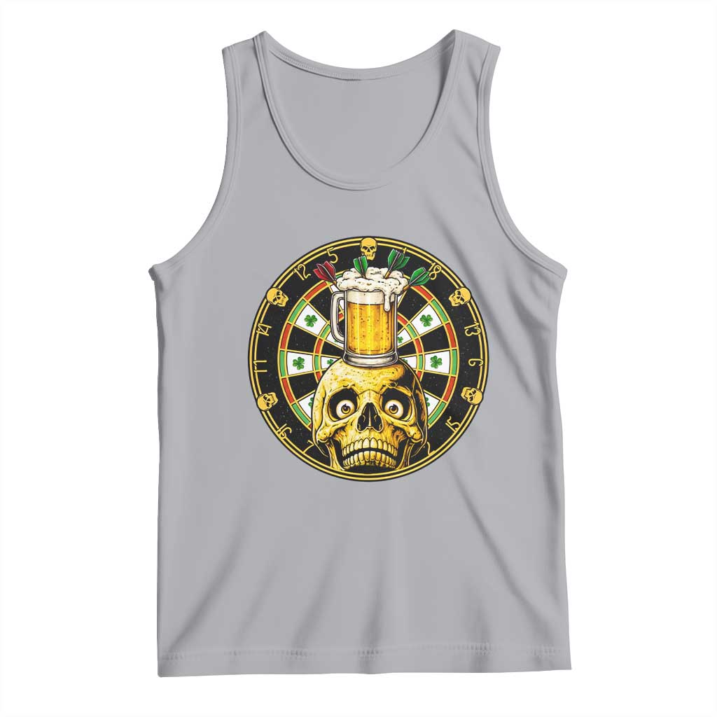 Funny St Patricks Day Skull Tank Top Darts Player Gift