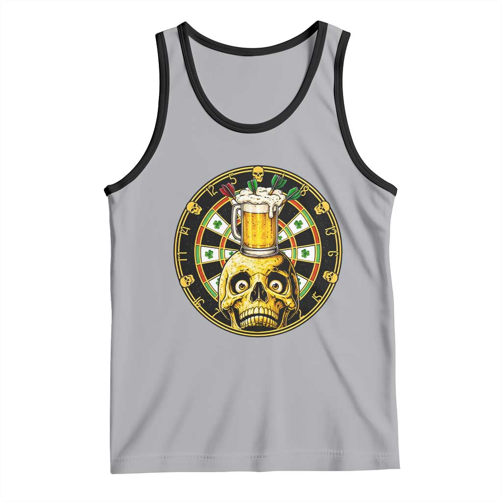 Funny St Patricks Day Skull Tank Top Darts Player Gift