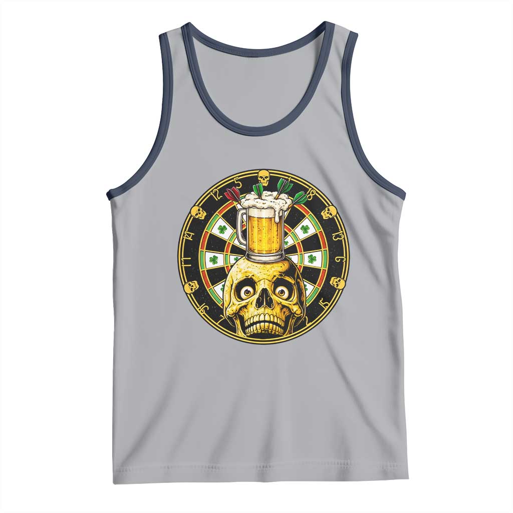 Funny St Patricks Day Skull Tank Top Darts Player Gift