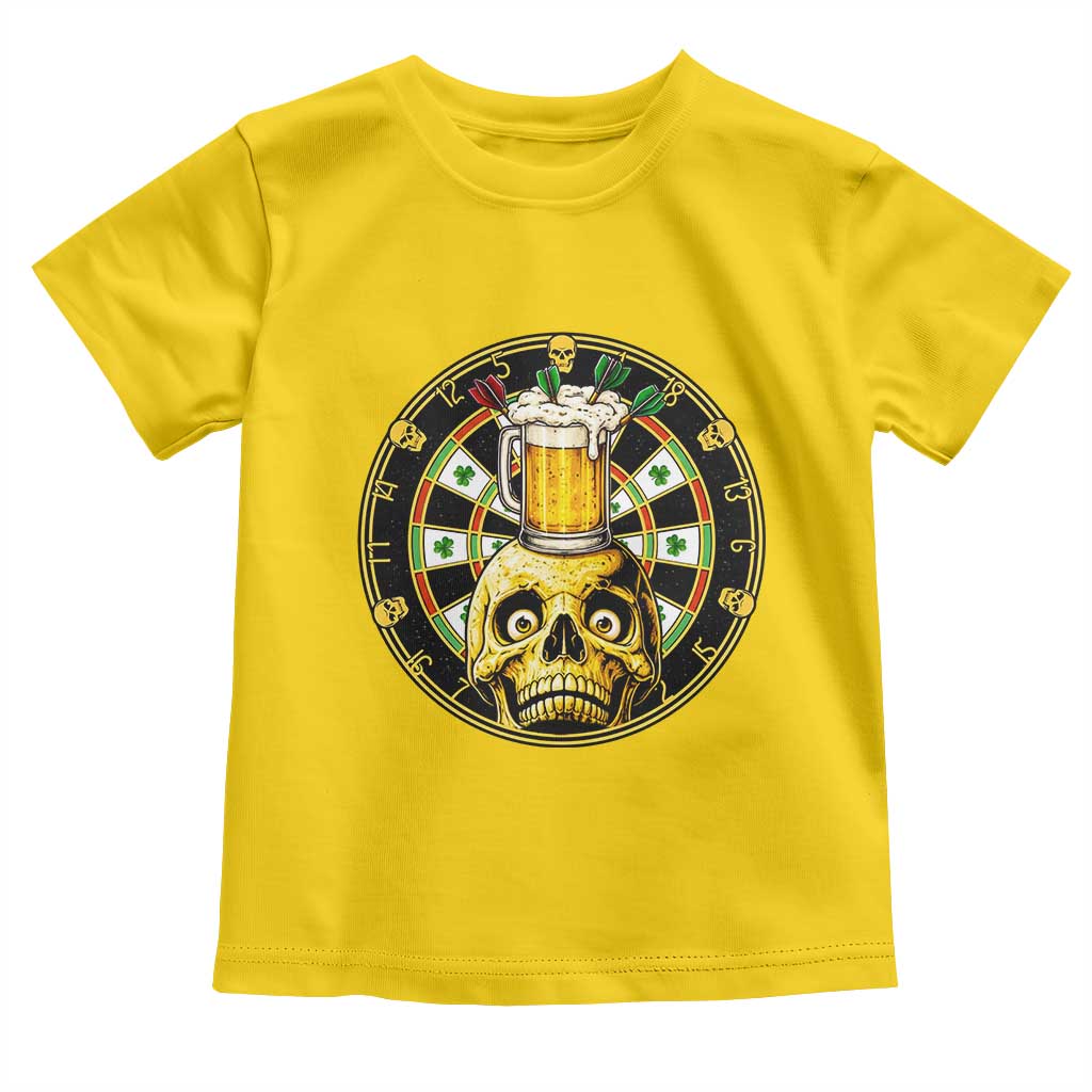 Funny St Patricks Day Skull Toddler T Shirt Darts Player Gift