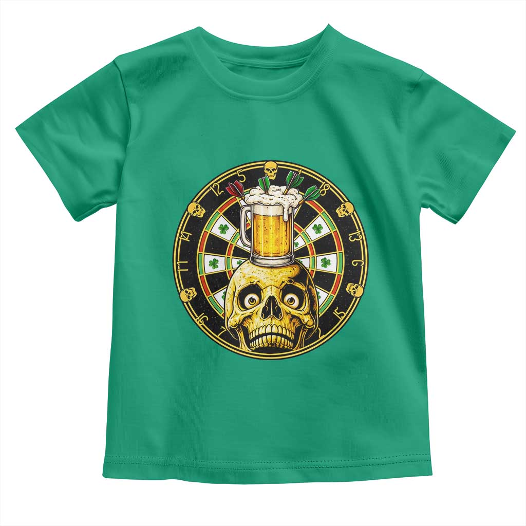 Funny St Patricks Day Skull Toddler T Shirt Darts Player Gift