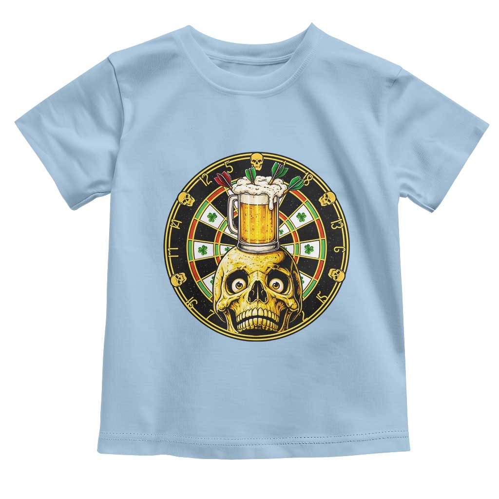Funny St Patricks Day Skull Toddler T Shirt Darts Player Gift