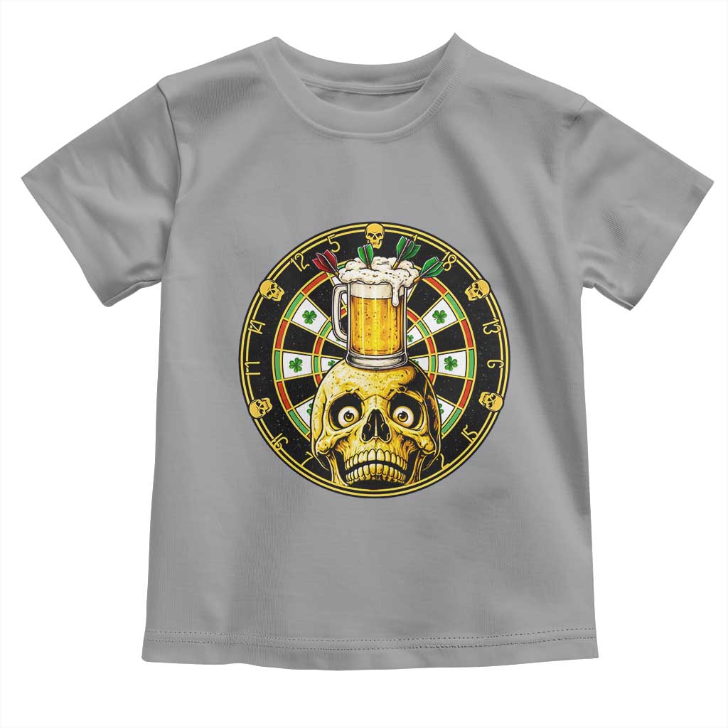 Funny St Patricks Day Skull Toddler T Shirt Darts Player Gift